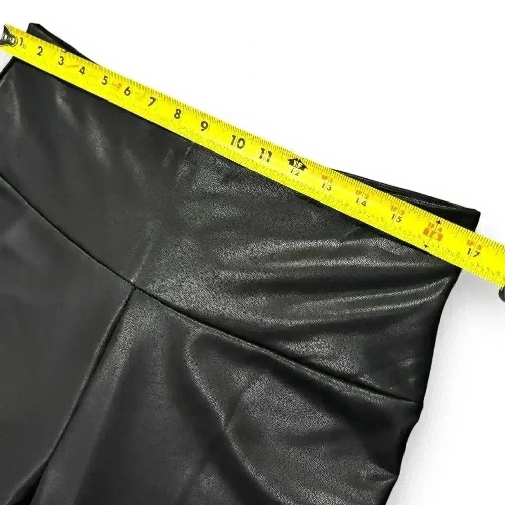 Women’s size XL control top faux leather black stretch lined athletic leggings - Picture 8 of 9